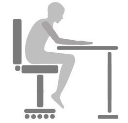 Falsche Sitzposition am Schreibtisch