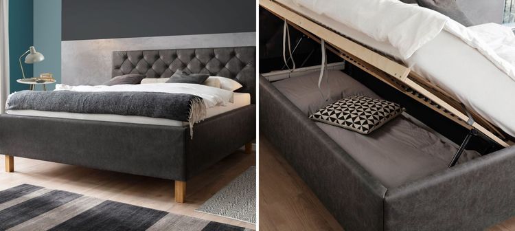 Schlafzimmer modern Stauraumbett Debora