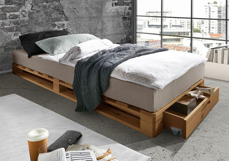 Palettenbett Eiche