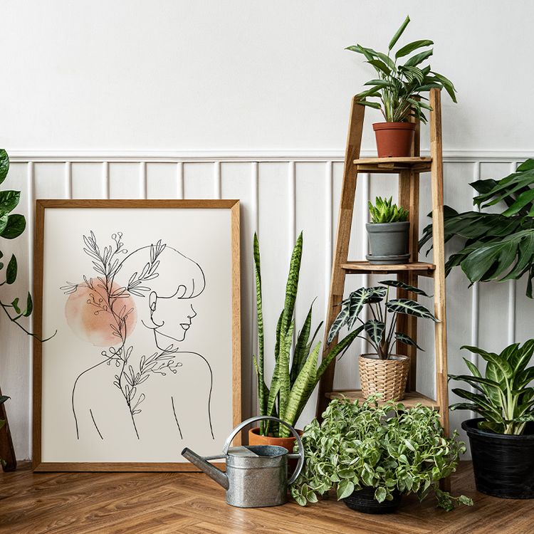 Echte Pflanzen holen die Natur ins Schlafzimmer