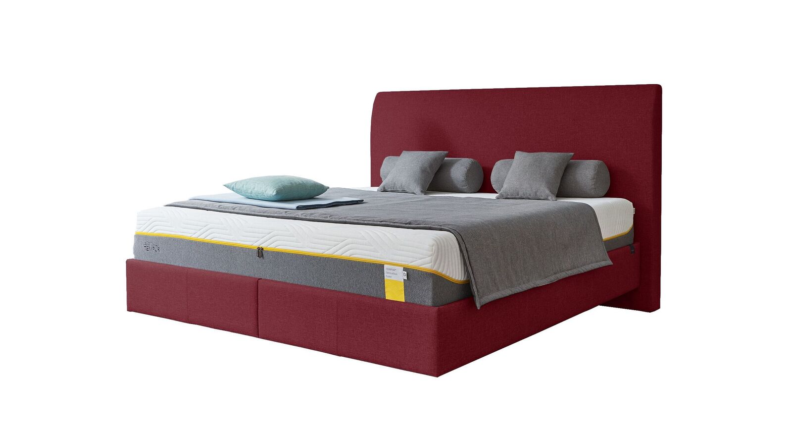 TEMPUR Bett Relax Shape mit Webstoff-Bezug in Rot