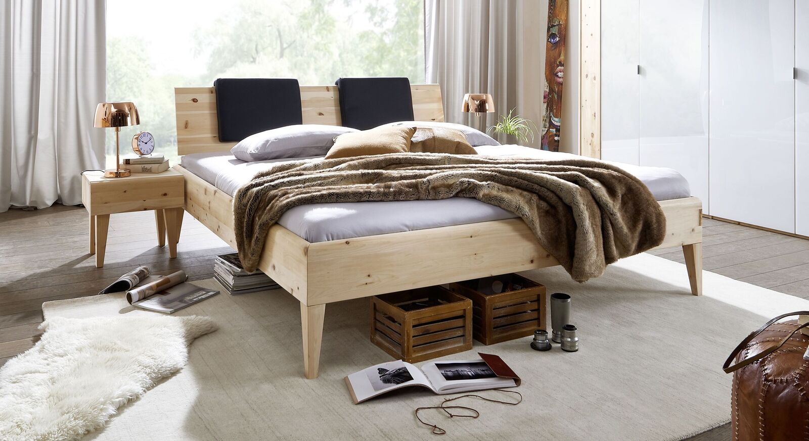 Bett Alistra Komfort aus hochwertigem Zirbenholz