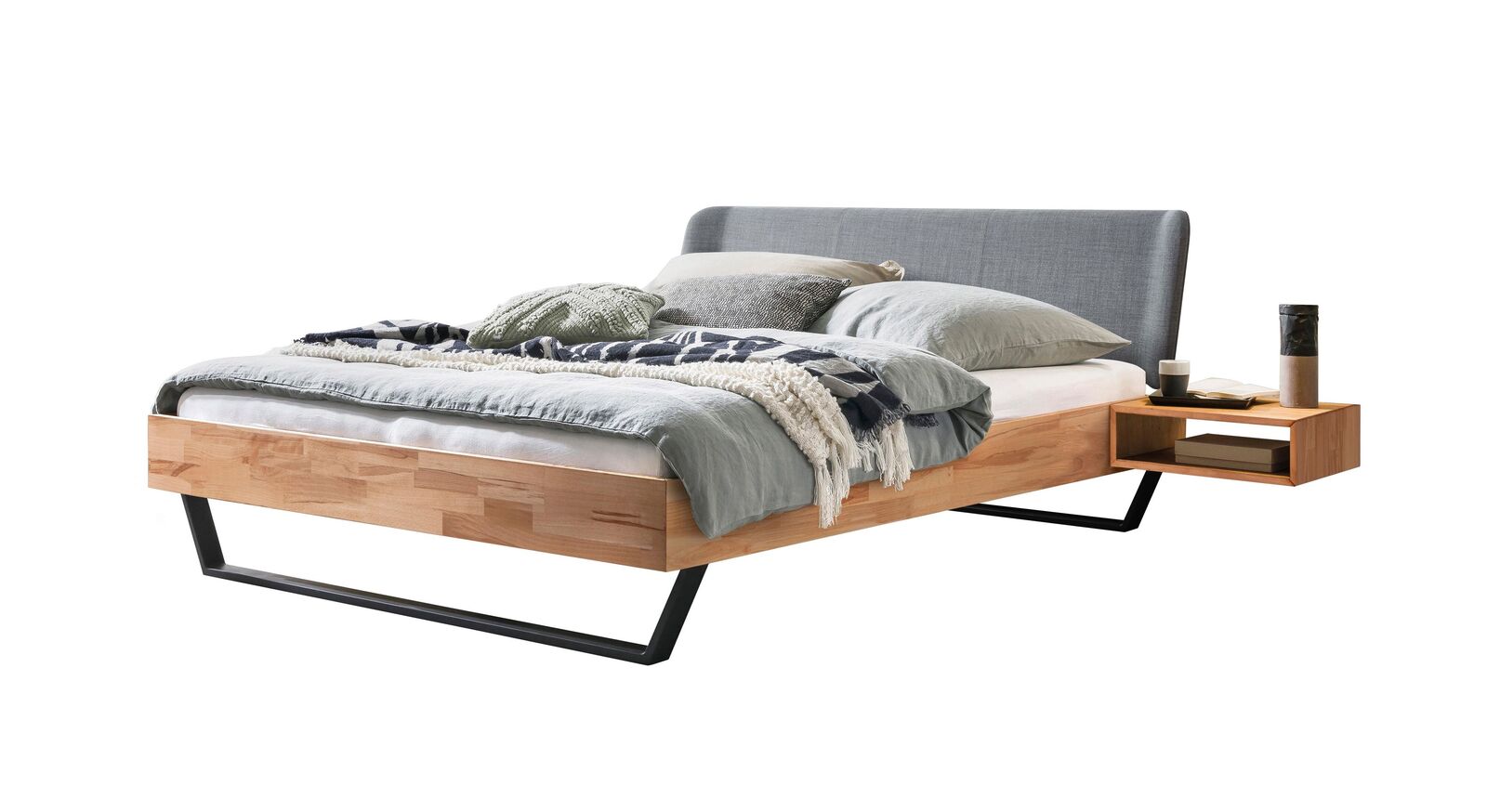 Modernes Bett Koruko mit hohem Rahmen