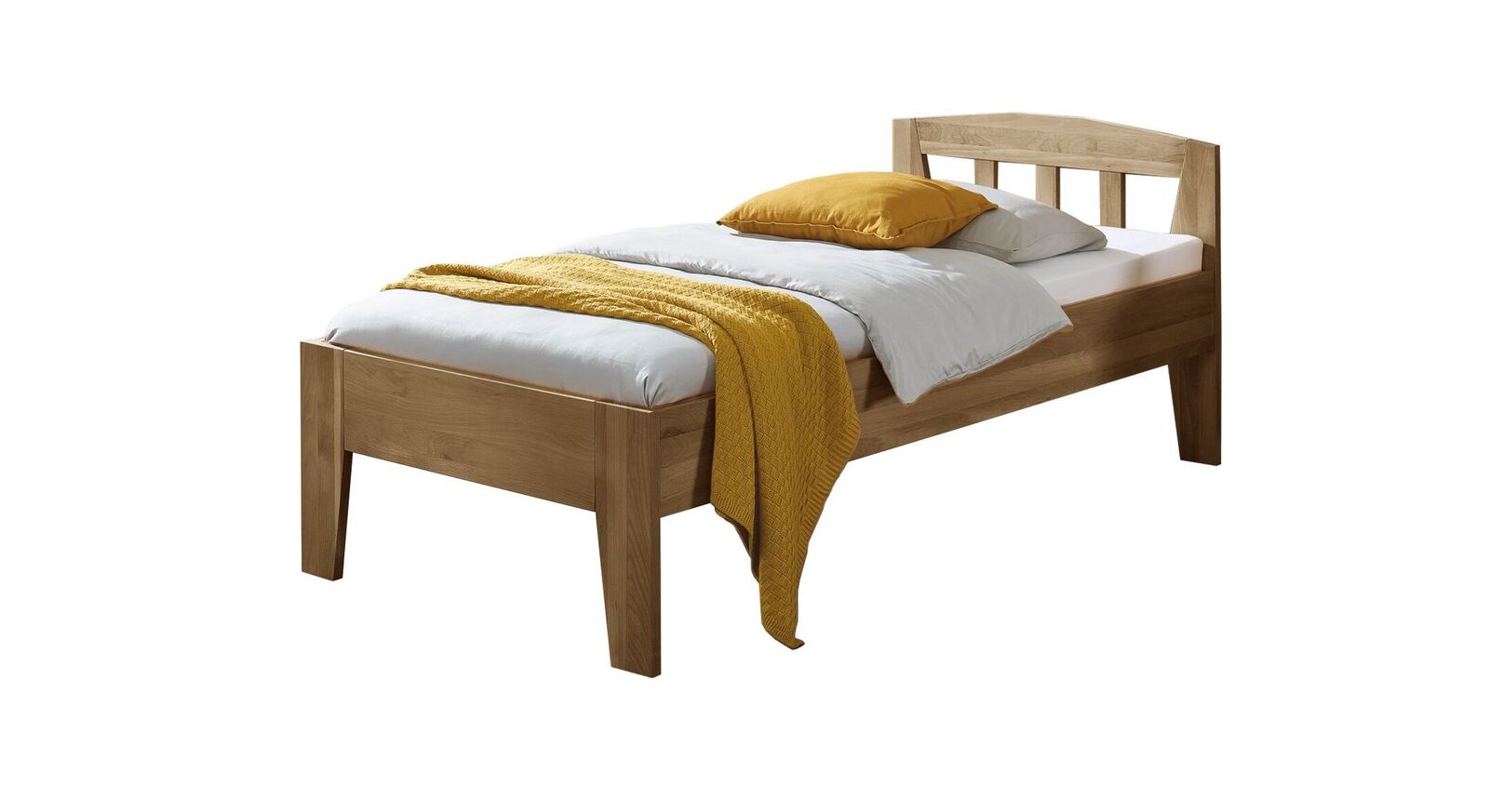 Klassisches Bett Manisa aus Wildeiche