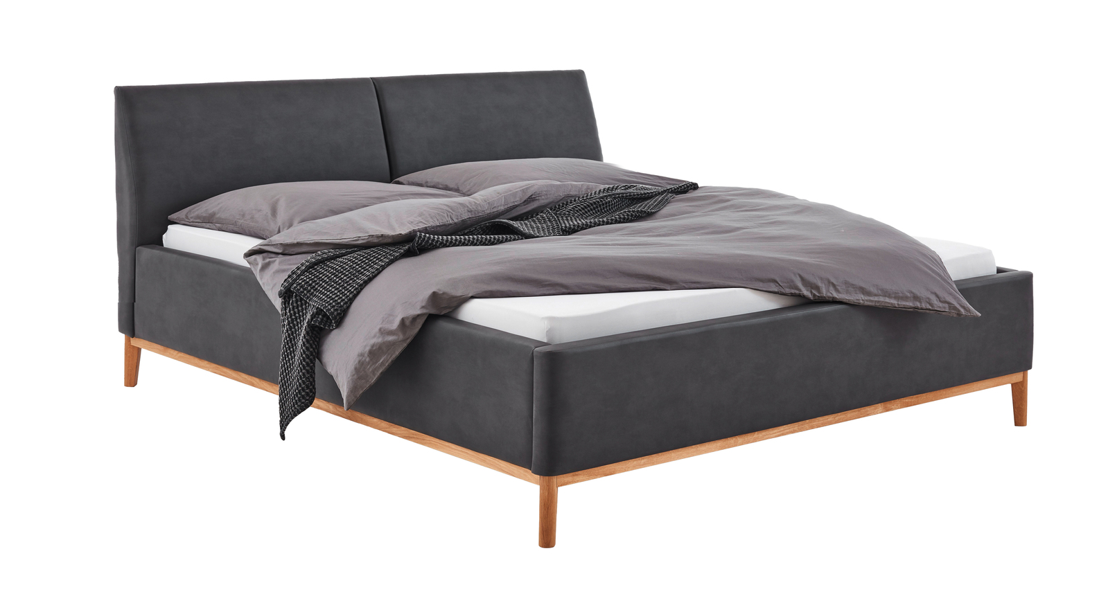 Bett Trenzano mit Untergestell aus hochwertigem Massivholz