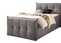 Bettkasten-Einzel-Boxbett Darcy mit elegantem Fußteil