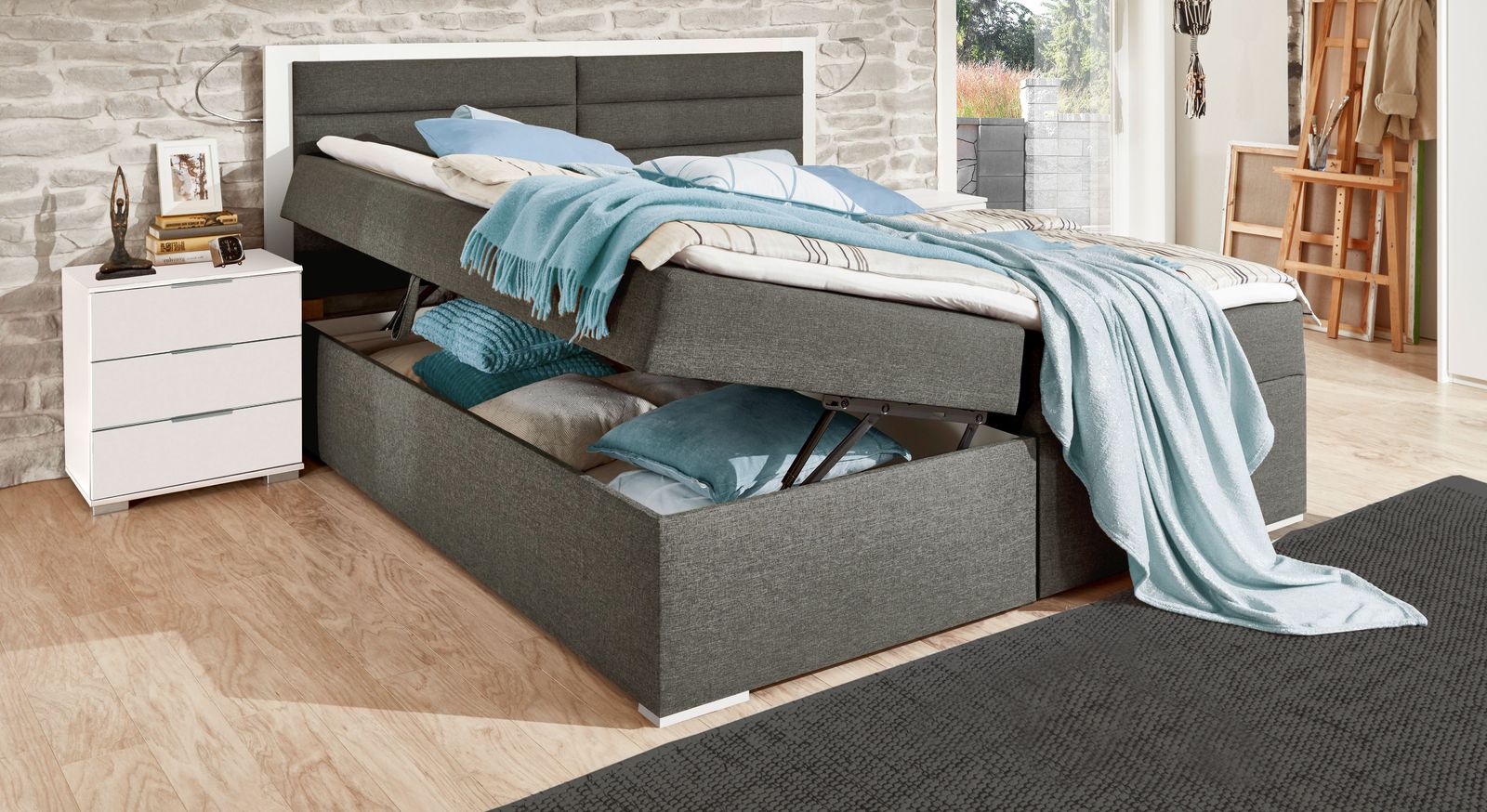 Boxbett Cartini mit geräumigen Bettkästen