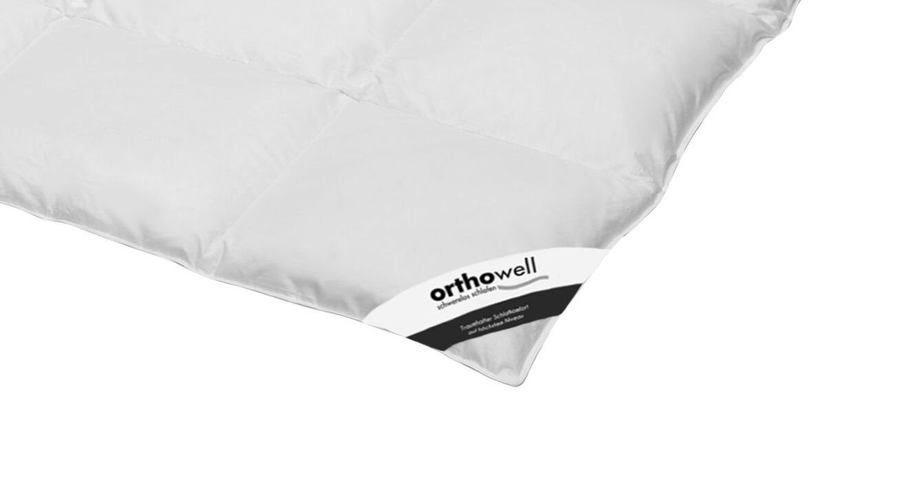 Daunen-Bettdecke orthowell Standard warm in Markenqualität