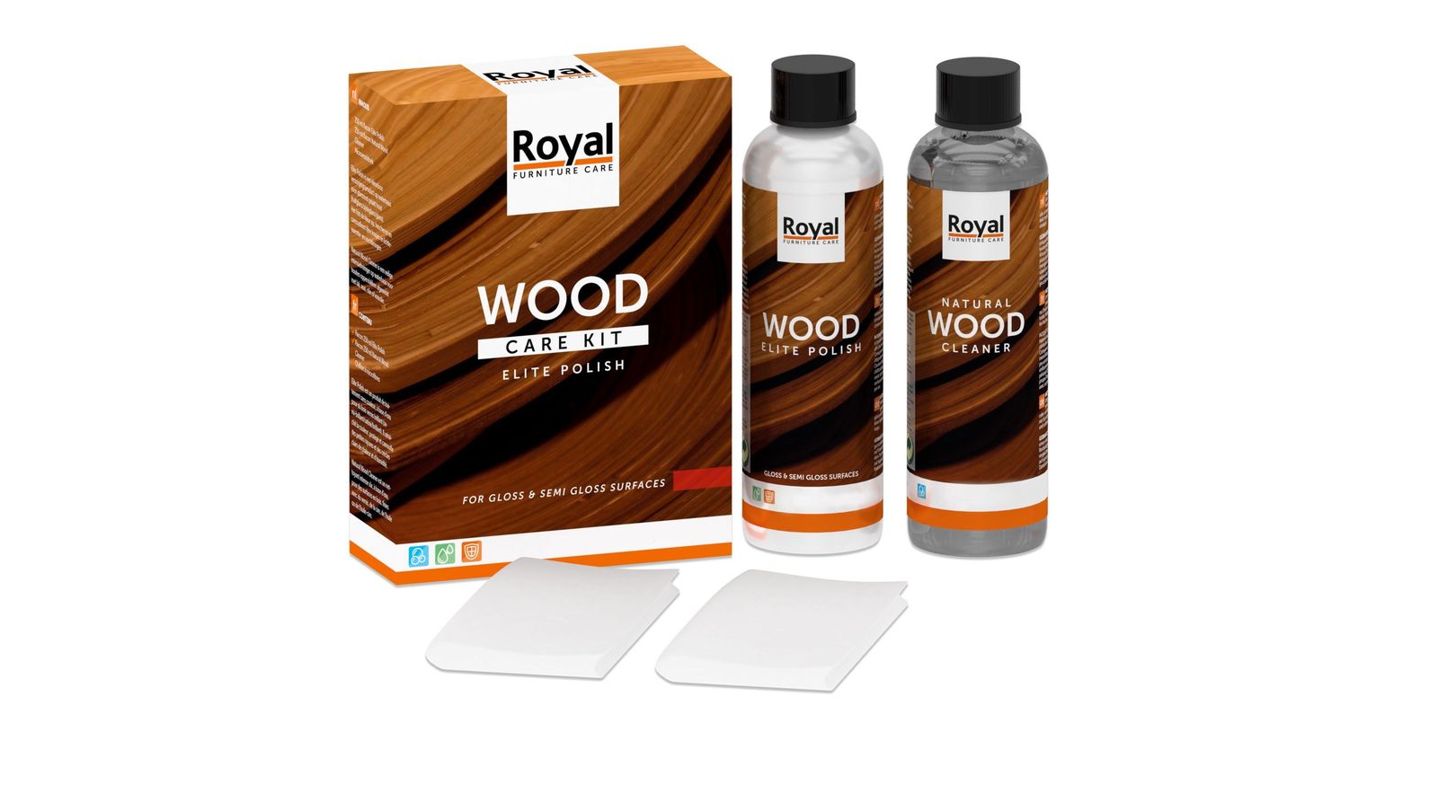 Hochwertiges Holzpflegeset für lackierte Oberflächen inklusive Mikrofasertuch