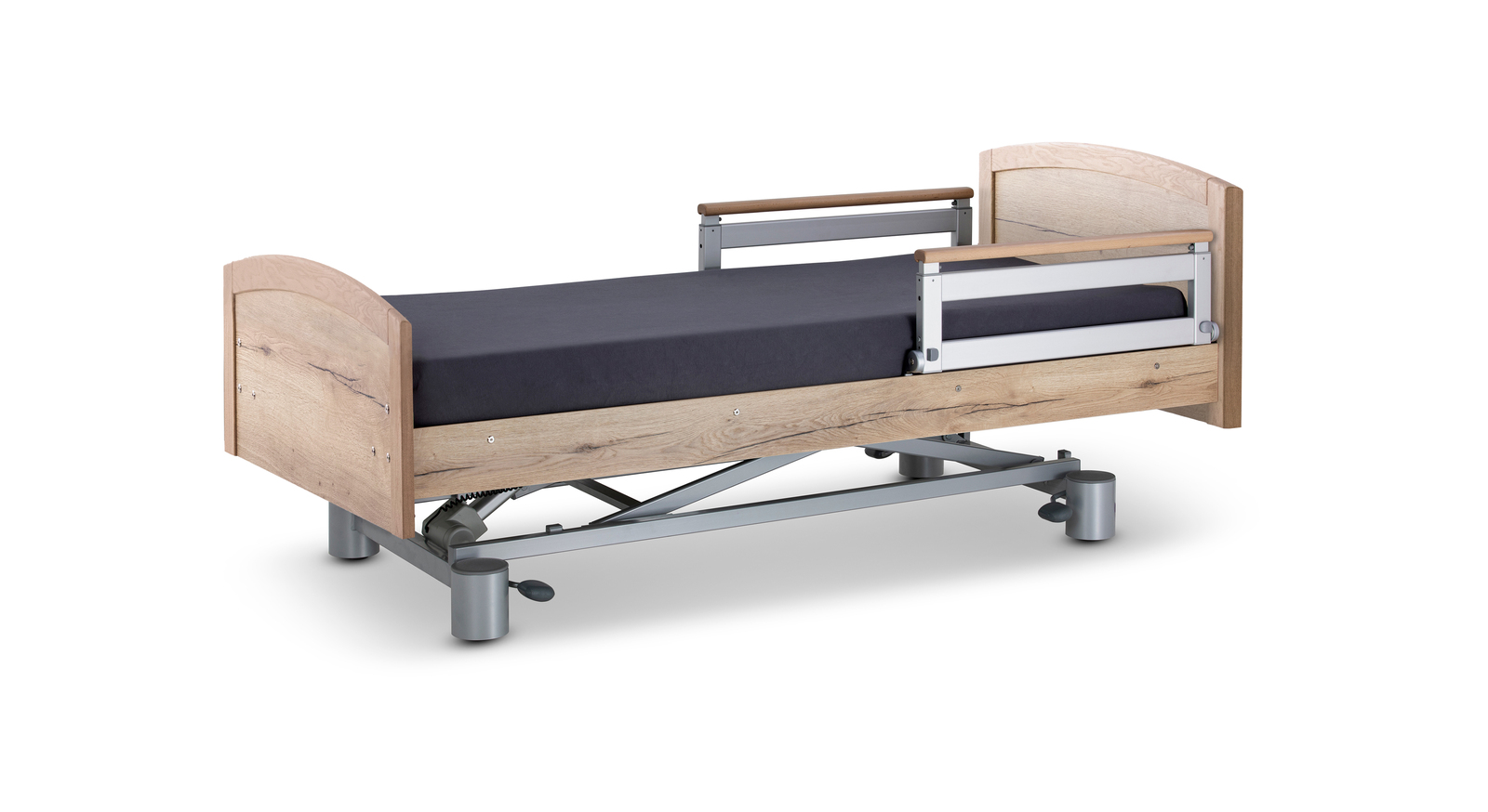 Komfortbett mit Pflegebett-Funktion Ummanz mit wahlweise 2 oder 4 schwenkbaren Seitengittern