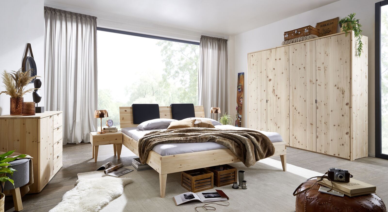 Komplett-Schlafzimmer Alistra aus Zirbenholz