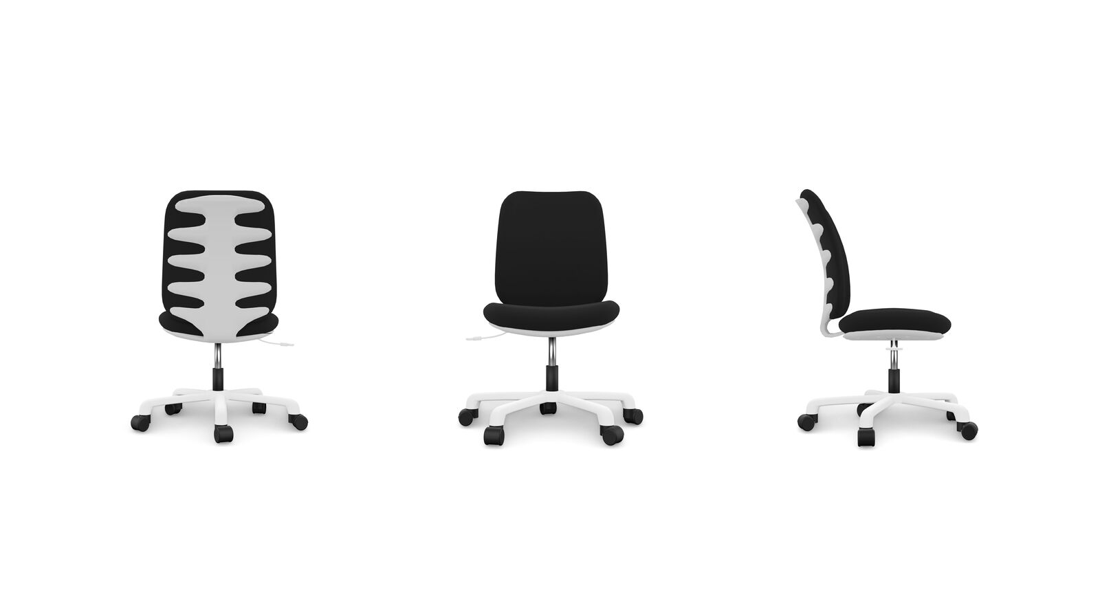 LIFETIME Bürostuhl Comfort mit verstellbarer Sitzhöhe in Schwarz-Weiß