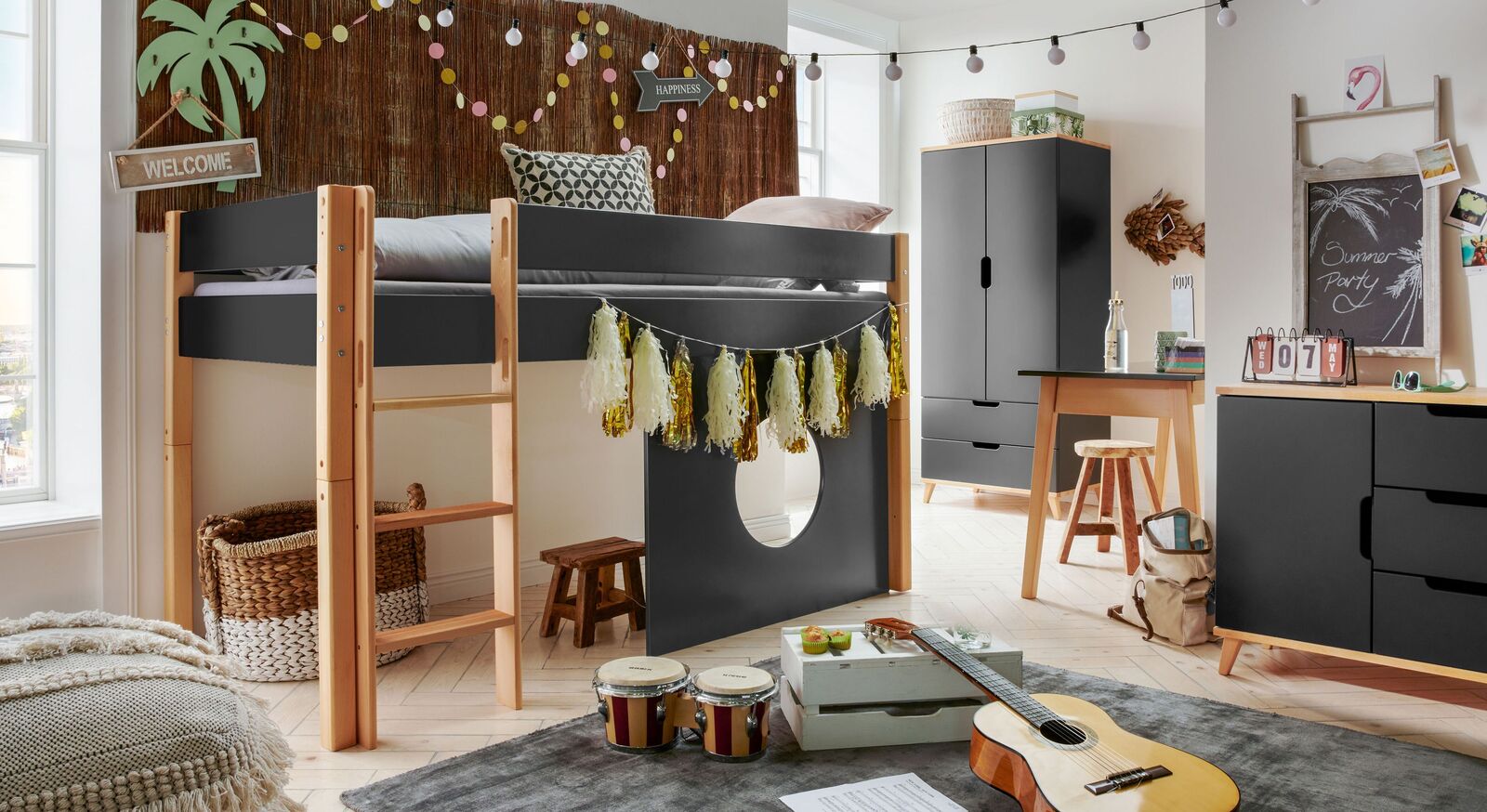 Mini-Hochbett Kids Nordic Boys mit passender Zimmereinrichtung
