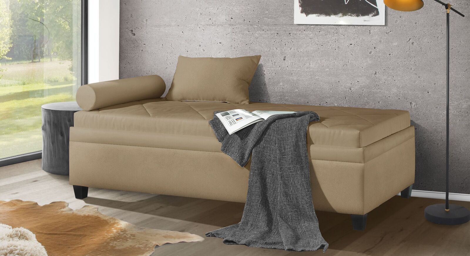 Moderne Relaxliege Kamina Komfort in 90x200 cm