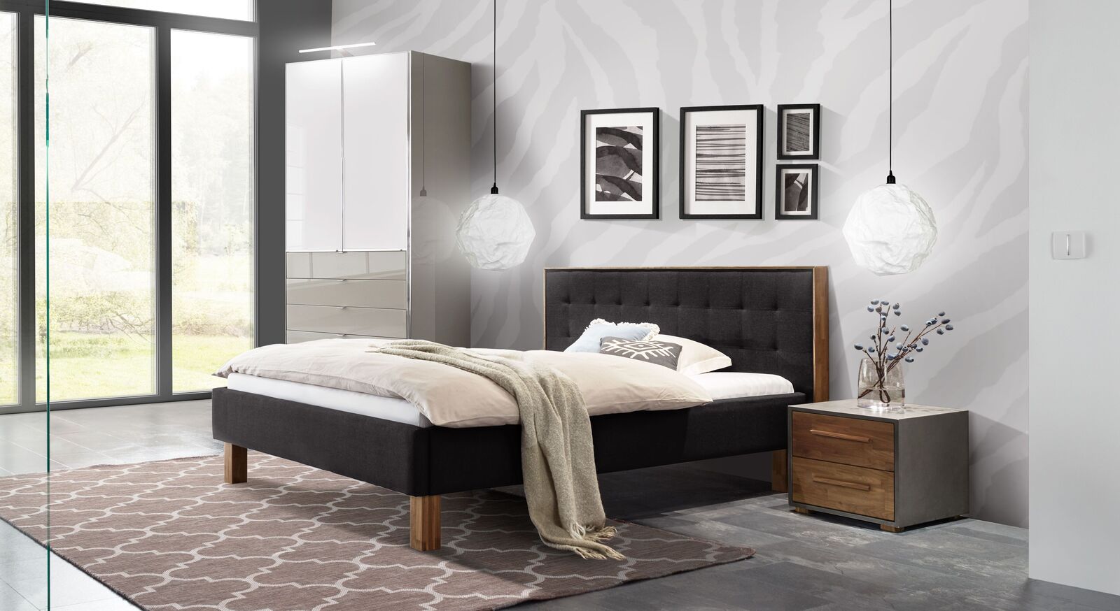 Schlafzimmer Cassian mit modernem Mobiliar