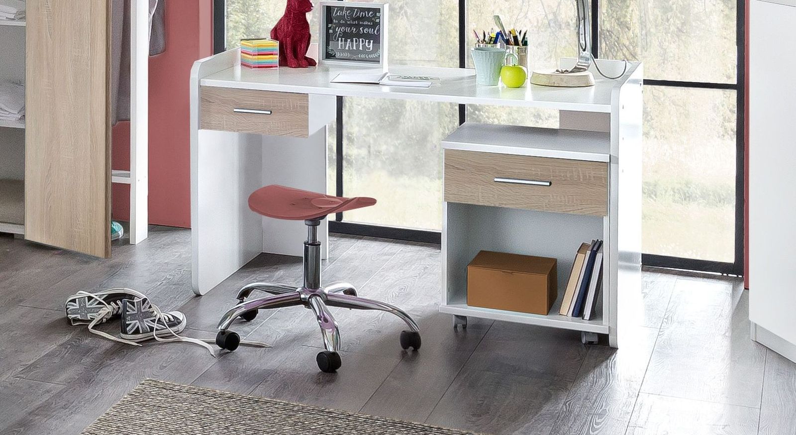 Höhenverstellbarer Schreibtisch Solero mit praktischer Schublade