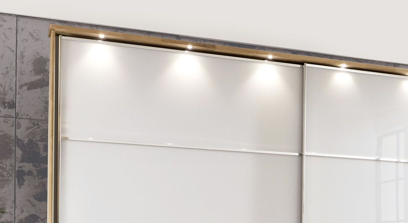 Schwebetüren-Kleiderschrank Chippersfield mit LED Spot-Beleuchtung