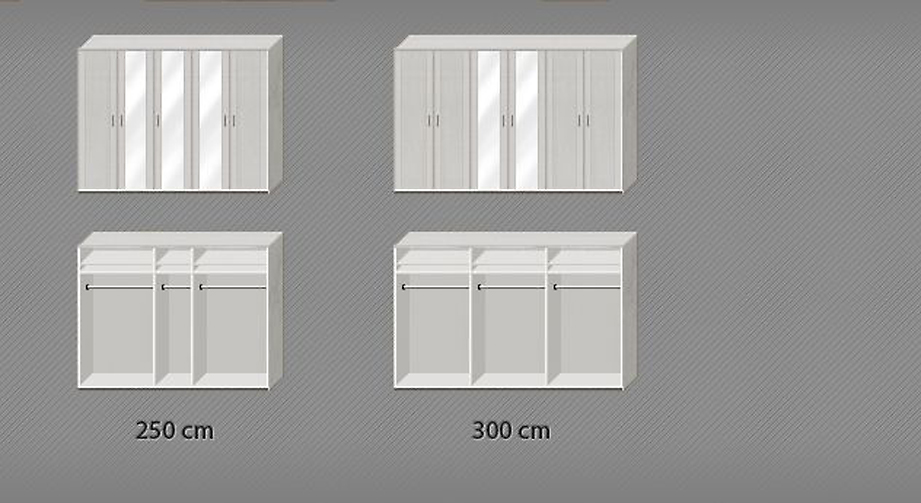 Spiegeltüren-Kleiderschrank Calimera inklusive Kleiderstange und Einlegeböden