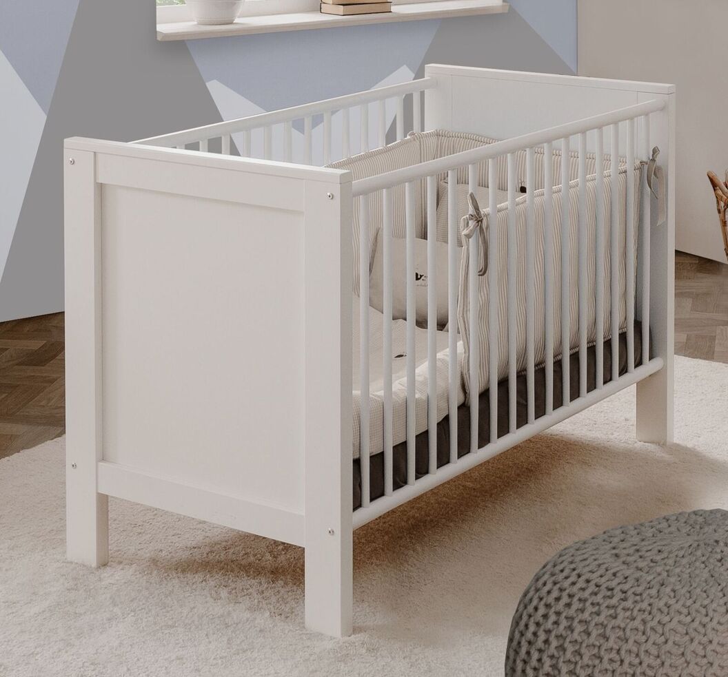 Preiswertes Babybett Holmar in Weiß