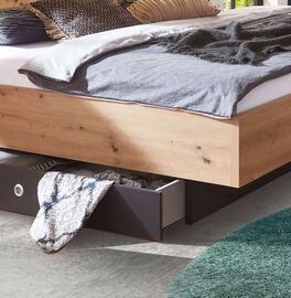 Trendiges Bett Aboye mit Eichenholz-Nachbildung