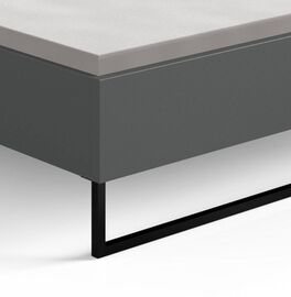 Trendiges Bett Arbaro mit schwarzen Metallkufen