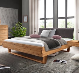 Elegantes Bett Lobivia aus Wildeichenholz