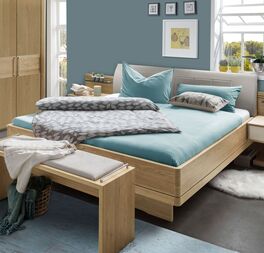 Komfort-Doppelbett Ayla mit abgerundeten Ecken am Bettrahmen