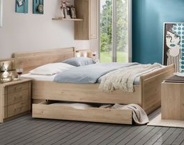 Stabiles Komfort-Doppelbett Telford mit geräumigem Schubkasten
