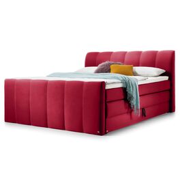 SET ONE Bettkasten-Boxspringbett Florida in Rot mit modernem Design