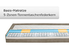 Visualisierung einer Basis 5-Zonen Tonnentaschenfederkernmatratze