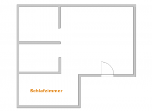 Feng Shui: Schlafzimmer, welches aus dem Grundriss ragt - Beispiel 1