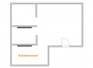 Einsatz von Spiegeln zur Korrektur eines Schlafzimmers, welches aus dem Grundriss ragt - Feng Shui Beispiel 1