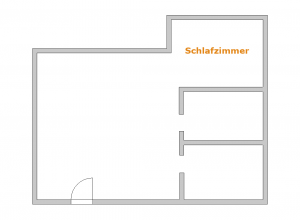 Feng Shui: Schlafzimmer, welches aus dem Grundriss ragt - Beispiel 2