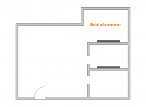 Einsatz von Spiegeln zur Korrektur eines Schlafzimmers, welches aus dem Grundriss ragt - Feng Shui Beispiel 2