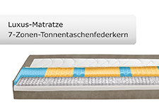 Visualisierung einer Luxus 7-Zonen Tonnentaschenfederkernmatratze