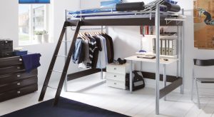 Multifunktionelles Metall-Hochbett Finn - ideal für Studenten-Schlafzimm